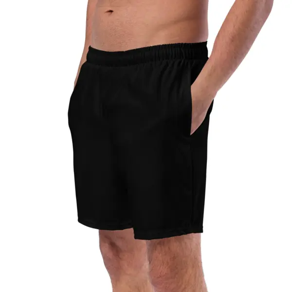 Solid Black Men's Swim Trunks, Summer Beach Trunks, Swimming Trunks, Bathing Suit, Swim Wear, Rave Festival Shorts, Unique Gifts for Him